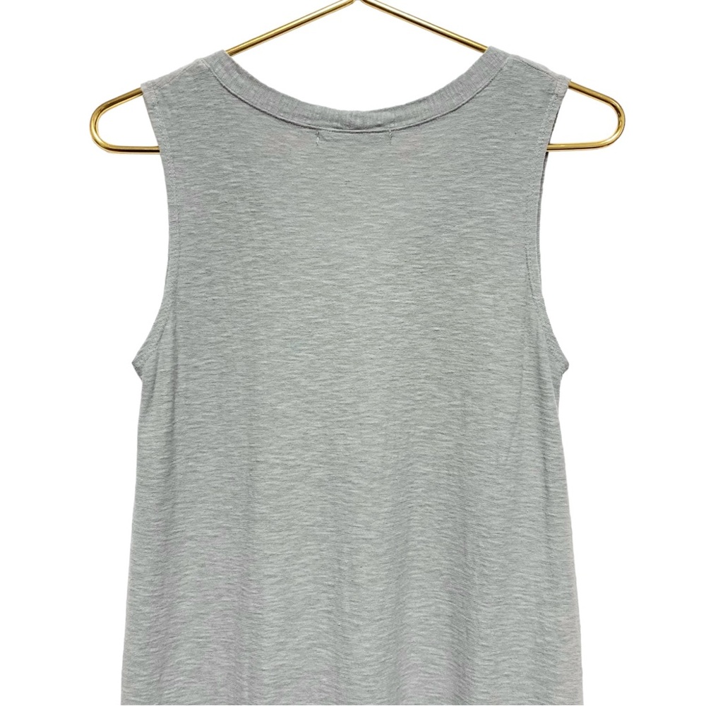 Cut Loose Linen Midi Dress Size XS Contrast Panel Sleeveless Tank Blue Grey - Picture 9 of 13